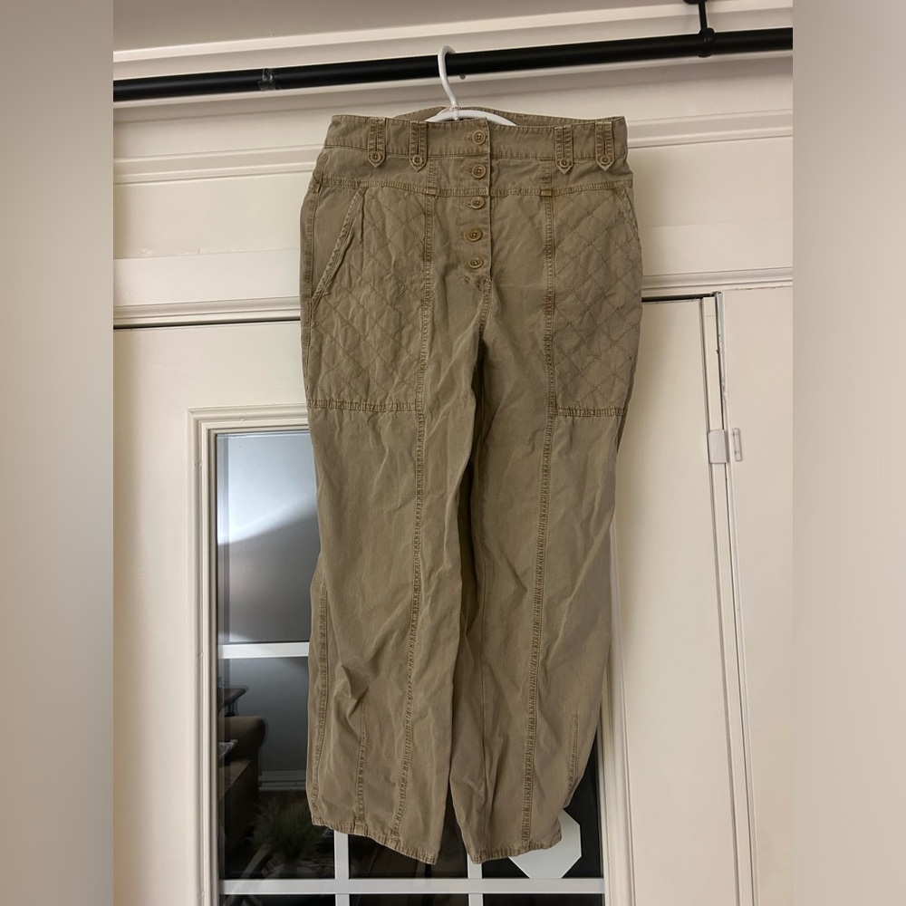 Ulla Johnson Khaki Quilted Chinos